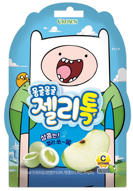 크라운제과 몽글몽글젤리톡 청사과맛, 40g, 1개
