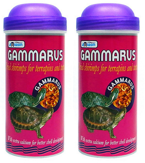 아마존 감마루스 거북이 사료, 250ml, 2개