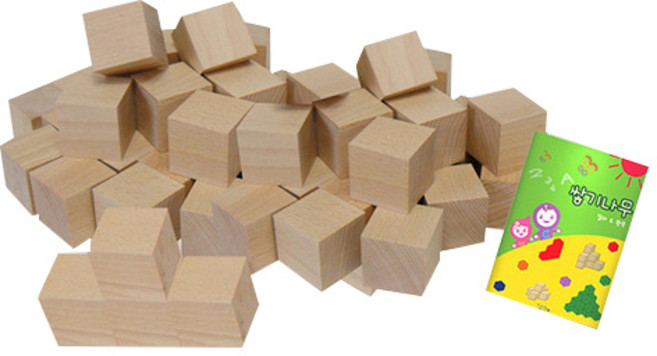 가베가족 3cm 원목쌓기나무 100p + 미니북, 원목, 1개