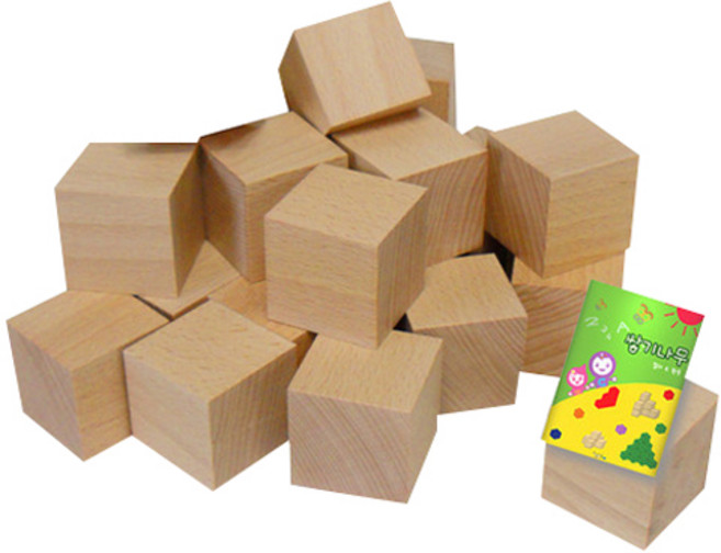 가베가족 4cm 쌓기나무 16p + 미니북, 원목, 1개