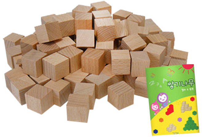 큰솔가베 2cm 쌓기나무 100p + 미니북, 원목, 1개