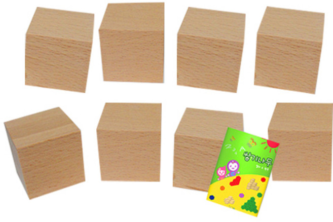 가베가족 4cm 쌓기나무 8p + 미니북, 원목, 1개