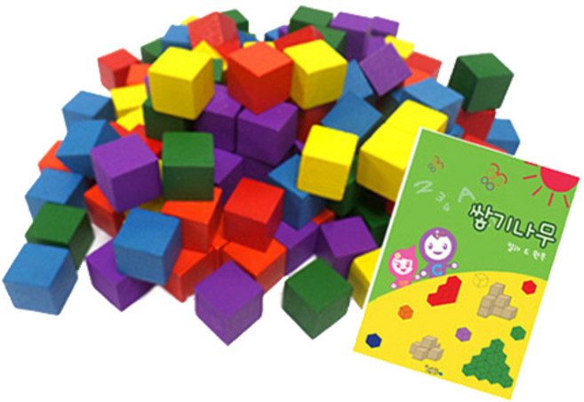 가베가족 2.5cm 실속형 칼라쌓기나무 100p + 미니북, 빨, 주, 노, 초, 파, 보, 1개