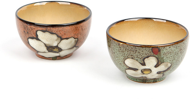 로얄에식스 소담 공기 2p 세트, 핑크,그린, 1세트