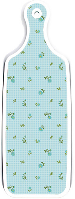 로엠디자인 양면 서빙도마 블루톤플라워, 옥색플라워체크, 1개