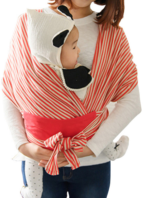 루 아기띠 스트라이프 L, 레드