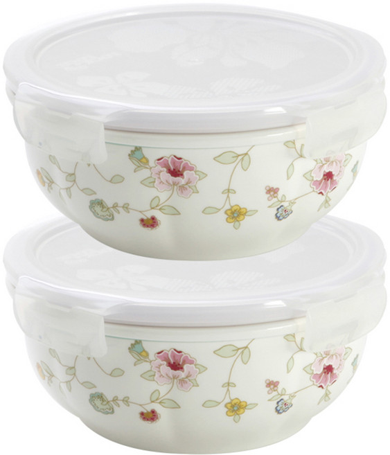 젠앤락 젠 미쉘 원형 밀폐용기 특대, 2개, 용기 2p