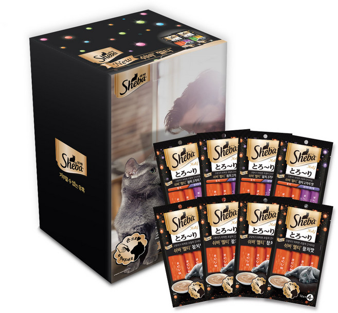 쉬바 멜티 고양이 간식파우치 참치맛 4p + 참치 2가지 맛 4p, 1세트