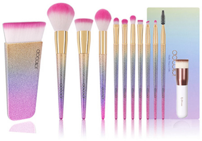 두칼라 판타지 가부키 브러쉬 앤 플랫탑 메이크업 브러쉬 12p 세트, 혼합 색상, 1개