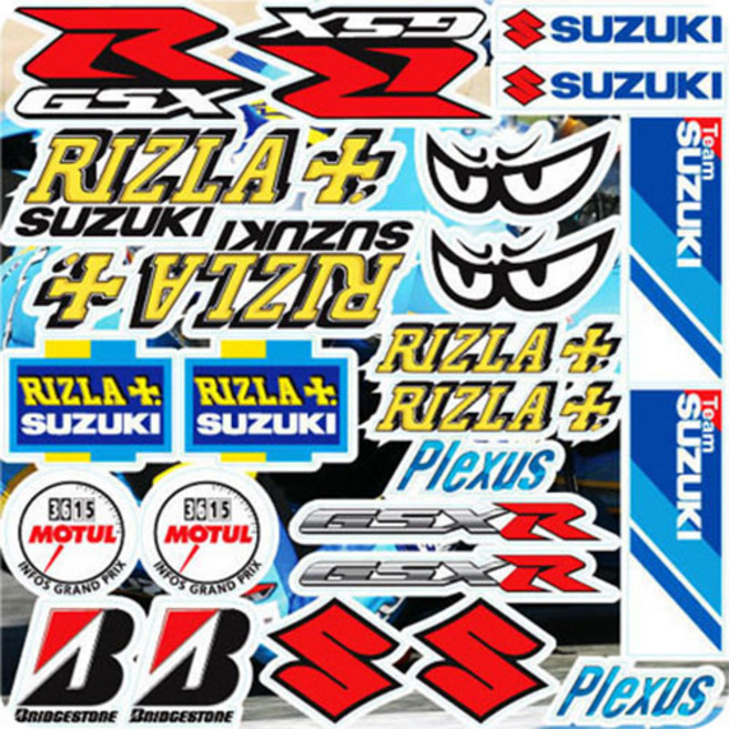 모터스티커 튜닝세트 반사 오토바이스티커, 레이싱7, 1세트