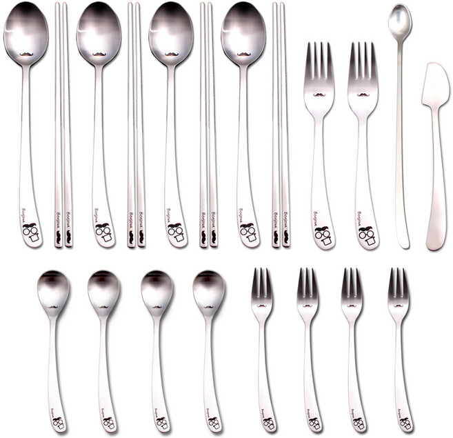 라온누리 봉쥬키친 4인조 커트러리 세트, 혼합 색상, 20p