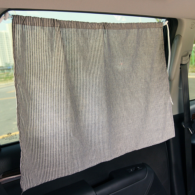 데코라인 큐방 차량용 햇빛가리개, 그레이 스트라이프, 1개