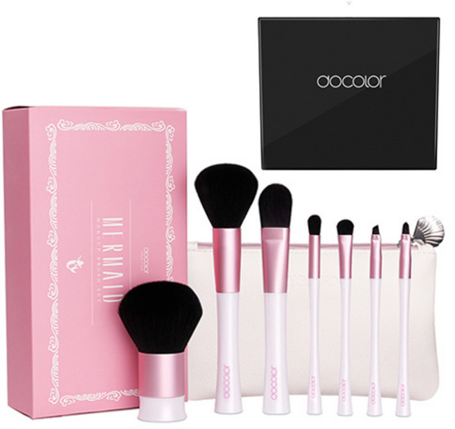 두칼라 머메이드 브러쉬 7p + 에센셜 홀더 박스 세트, 혼합 색상, 1세트