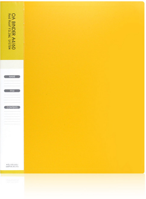 빅드림 A4 60매 OA 클리어바인더 속지추가 가능 화일, 옐로우, 1개