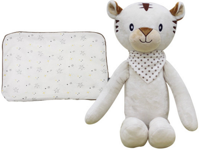 코니베이비 꿀잠 애착인형 내친구백호60 + 별똥별 아기여름베개 세트, 1세트