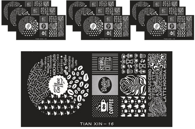 아리코 TRADERS DIY 블루 네일 프린팅 스티커, Tian Xin 16, 10개
