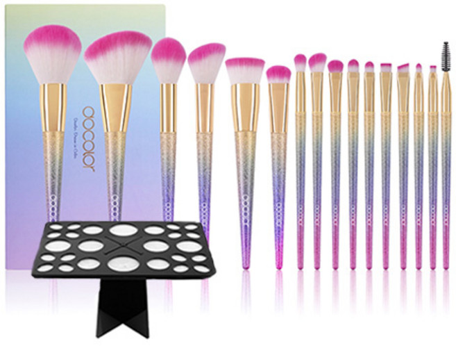 두칼라 판타지 브러쉬 16p + 스탠딩 드라이 앤 홀더 블랙, 혼합 색상, 1개