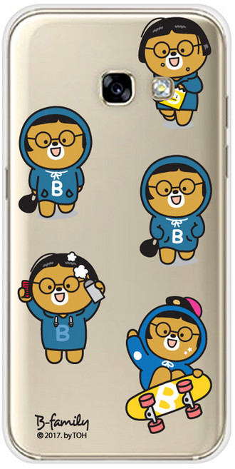 B급패밀리 패턴 투명 젤리 휴대폰 케이스