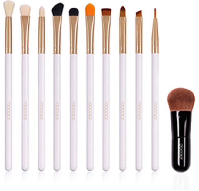 두칼라 아이브러쉬 앤 미니 가부키 브러쉬 11p 세트, 블랙, 1개