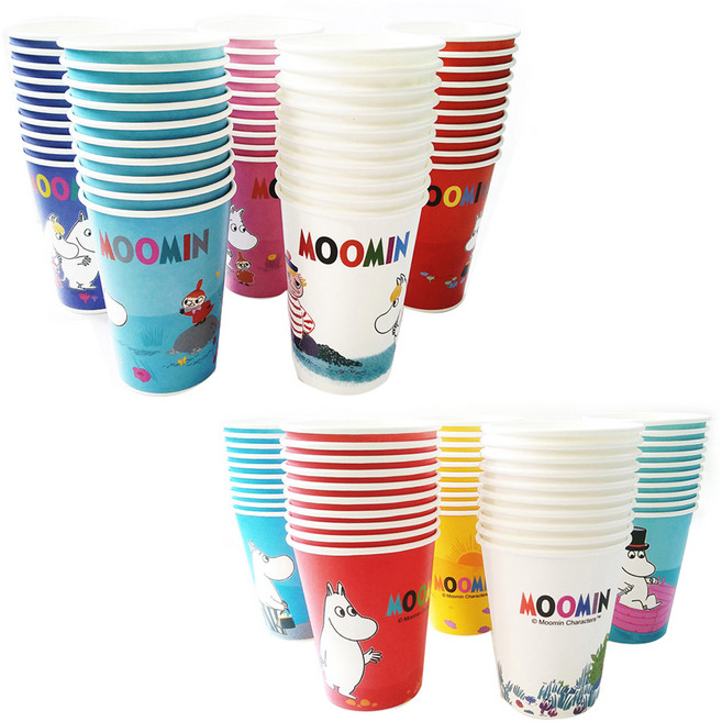 무민 컬러종이컵 390ml x 50p + 270ml x 50p 혼합 세트, 1세트