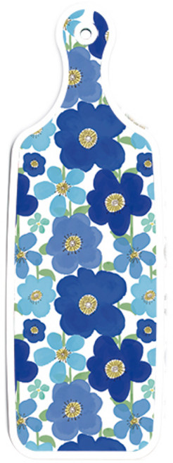 로엠디자인 양면 디자인 서빙 도마 보드 Cute부엉이, 벽청색플라워, 1개