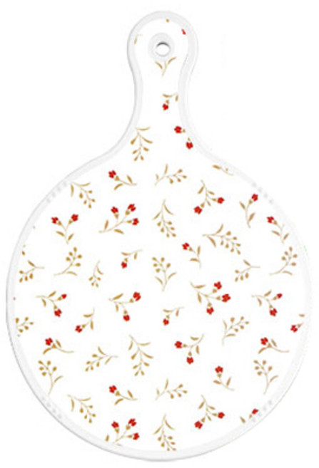 로엠디자인 양면 디자인 원형 서빙도마 장단색꽃고비, 그린타일, 1개