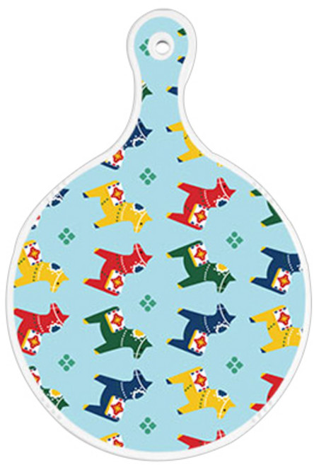 로엠디자인 양면 원형 서빙도마 달라홀스, 그린봉선화, 1개