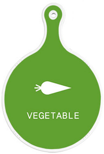 로엠디자인 양면 서빙 원형 도마 채소그린, 레드그린낙옆, 1개