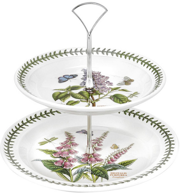포트메리온 보타닉 가든 2단 케익 스탠드 20cm + 25cm, 혼합색상, 1개