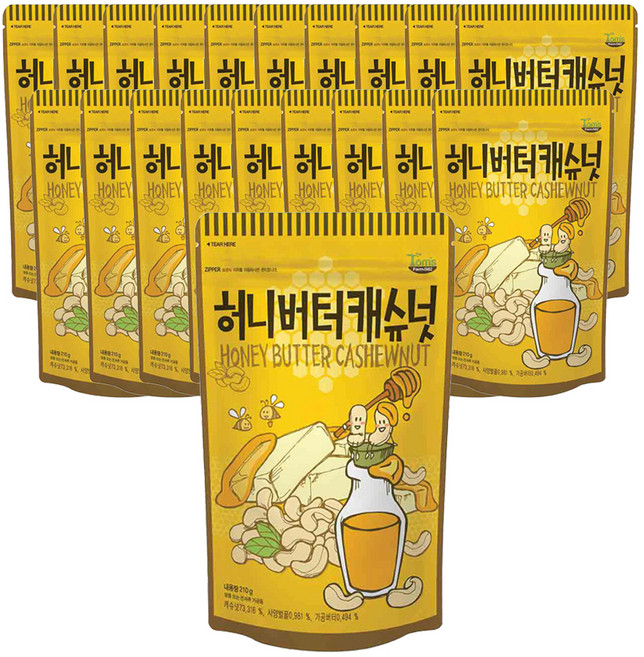 탐스팜 허니버터 캐슈넛, 210g, 20개