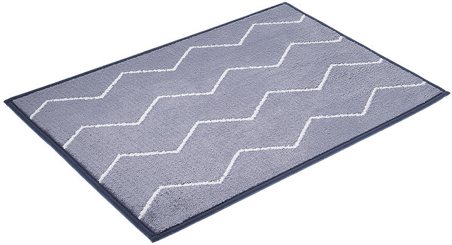 메종텍스타일 호텔식 타올 심플 지그재그 발매트, 그레이 + 화이트