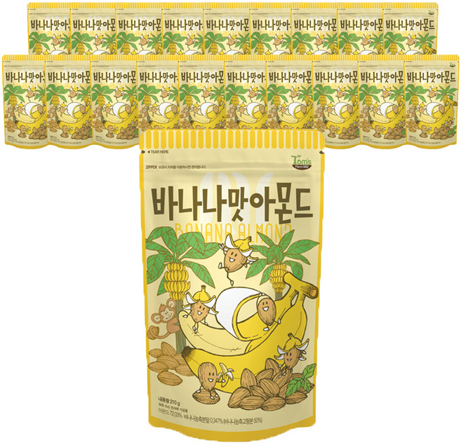 탐스팜 바나나맛 아몬드, 210g, 20개입