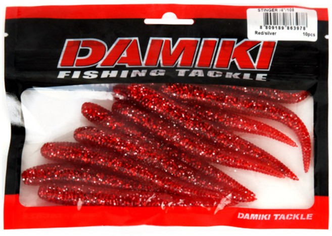 다미끼 스팅거 4인치 민물루어미끼 세트, 108REDSILVER, 6.2g, 10개