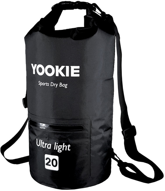 yookie 드라이백 방수가방 울트라 라이트, 블랙
