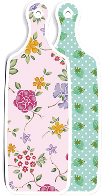 로엠디자인 양면 디자인 서빙 도마 보드 옥색딸기, 로맨틱레드floral연분홍색, 1개
