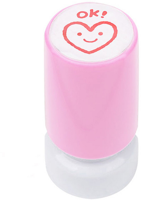 솜씨카드 오케이 하트 만년 스탬프, 레드, 1개