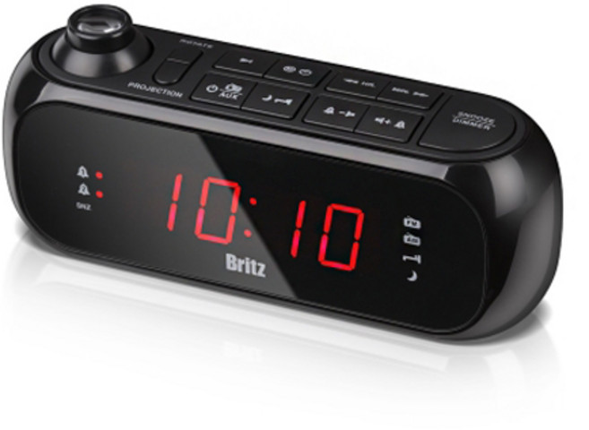 브리츠 프로젝터 알람 라디오 탁상시계, BA-GY20, 혼합 색상