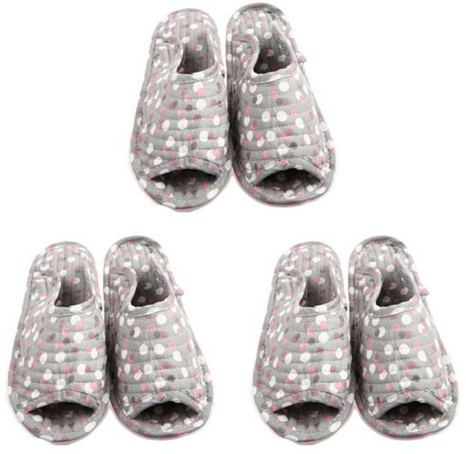 에이비엠코리아 퀼팅 거실화, 그레이도트, 3개