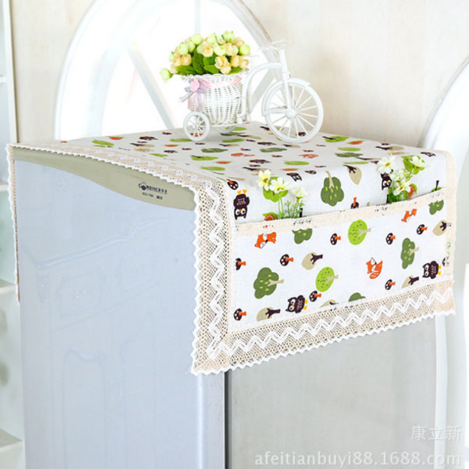 비케이 냉장고 먼지 커버 화사한 패턴 레이스, 푸른나무