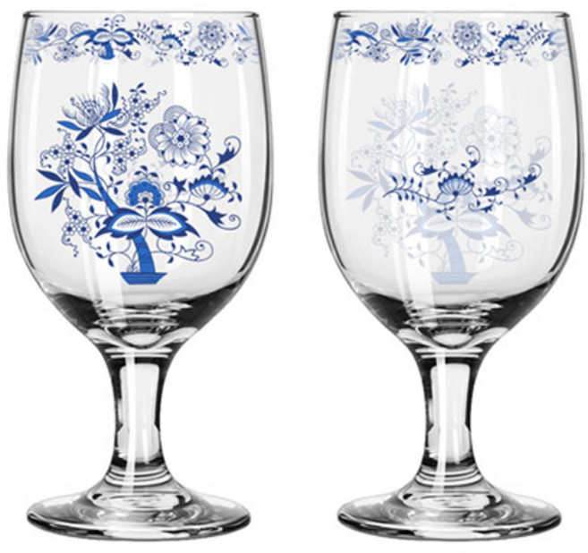 마쯔오카 국산 쯔비벨무스터 보타닉 와인 호텔 고블렛잔, 2개, 혼합색상