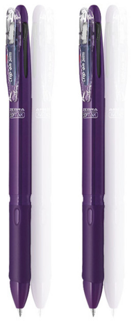 제브라 클립온 슬림 소프트 3C 3색펜 0.7mm, 다크퍼플, 2개