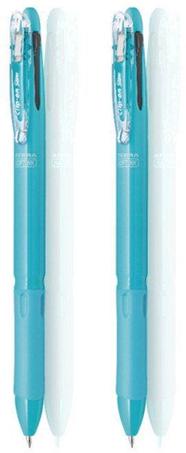 제브라 클립온 슬림 소프트 3C 3색펜 0.7mm, 라이트블루, 2개
