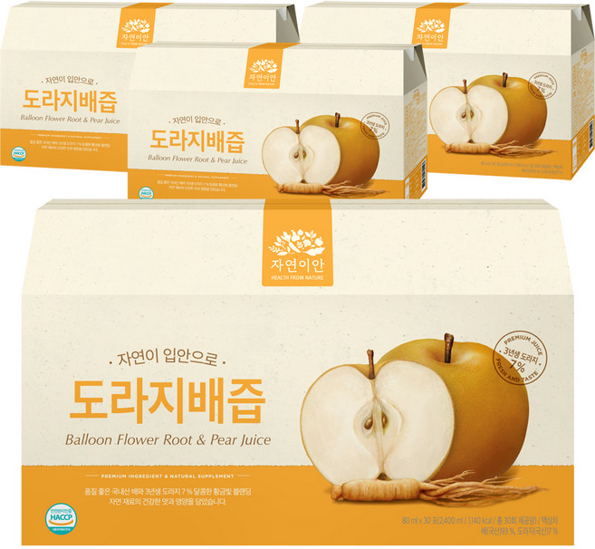 자연이안 프리미엄 도라지배즙, 80ml, 120포