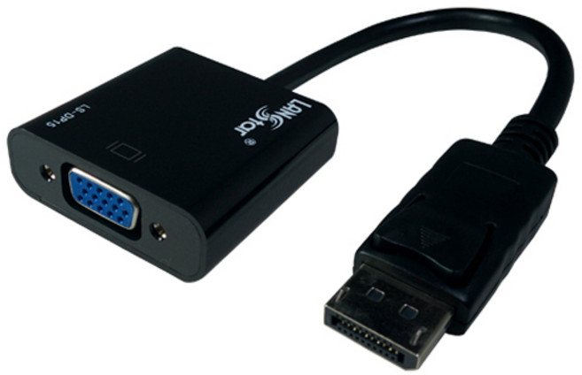 랜스타 신호변환기 디스플레이포트 DP to VGA 컨버터 0.2m, LS-DP15, 1개
