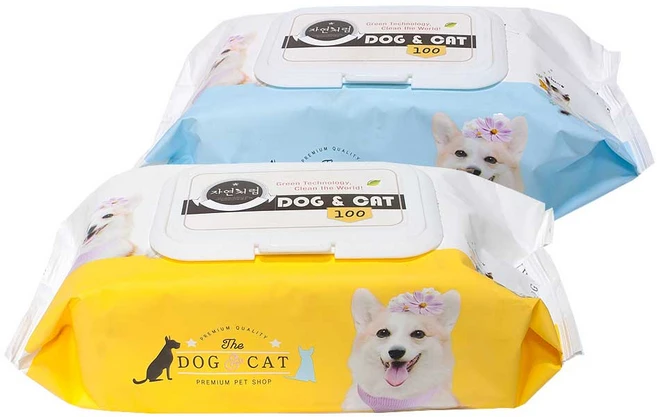 자연처럼 도그앤캣 반려동물 물티슈 랜덤 발송, 100개입, 2개 - 쿠팡