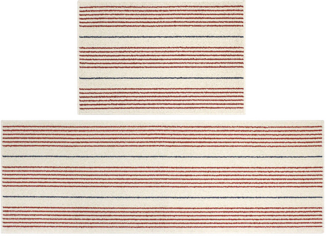 자리데코 면선염ST 발매트 2종 세트, 레드