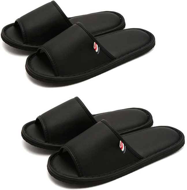 스위트홈 점보레자 거실화, 블랙, 2개