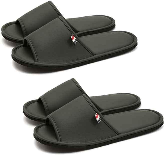 스위트홈 점보레자 거실화, 카키, 2개