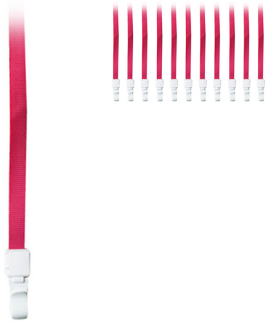 빅드림 칼라풀 명찰 목걸이 끈, 핑크, 12개입