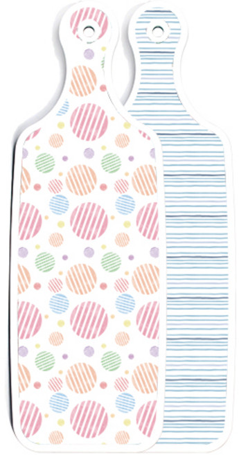 로엠디자인 양면 디자인 서빙 도마 보드 삼청색라인, 라인원형, 1개